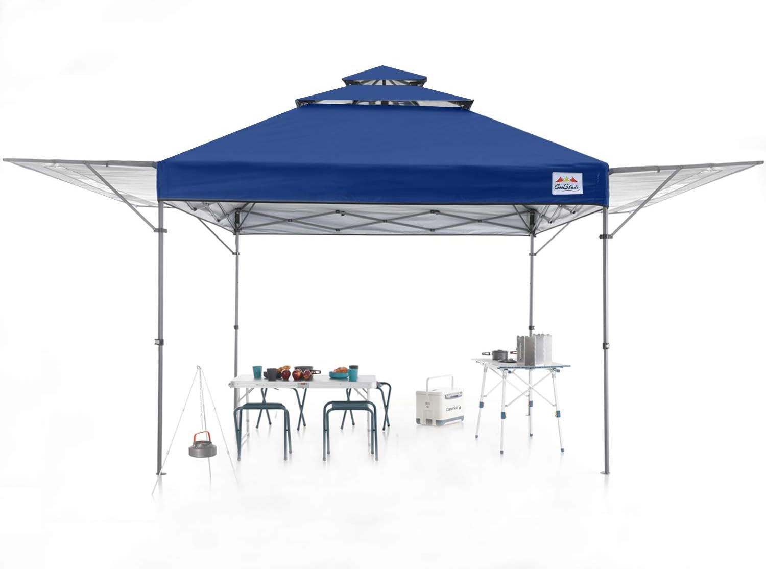 10x17 Instant Pop Up Canopy with Ventilation and Adjustable Dual Half Awnings O47967