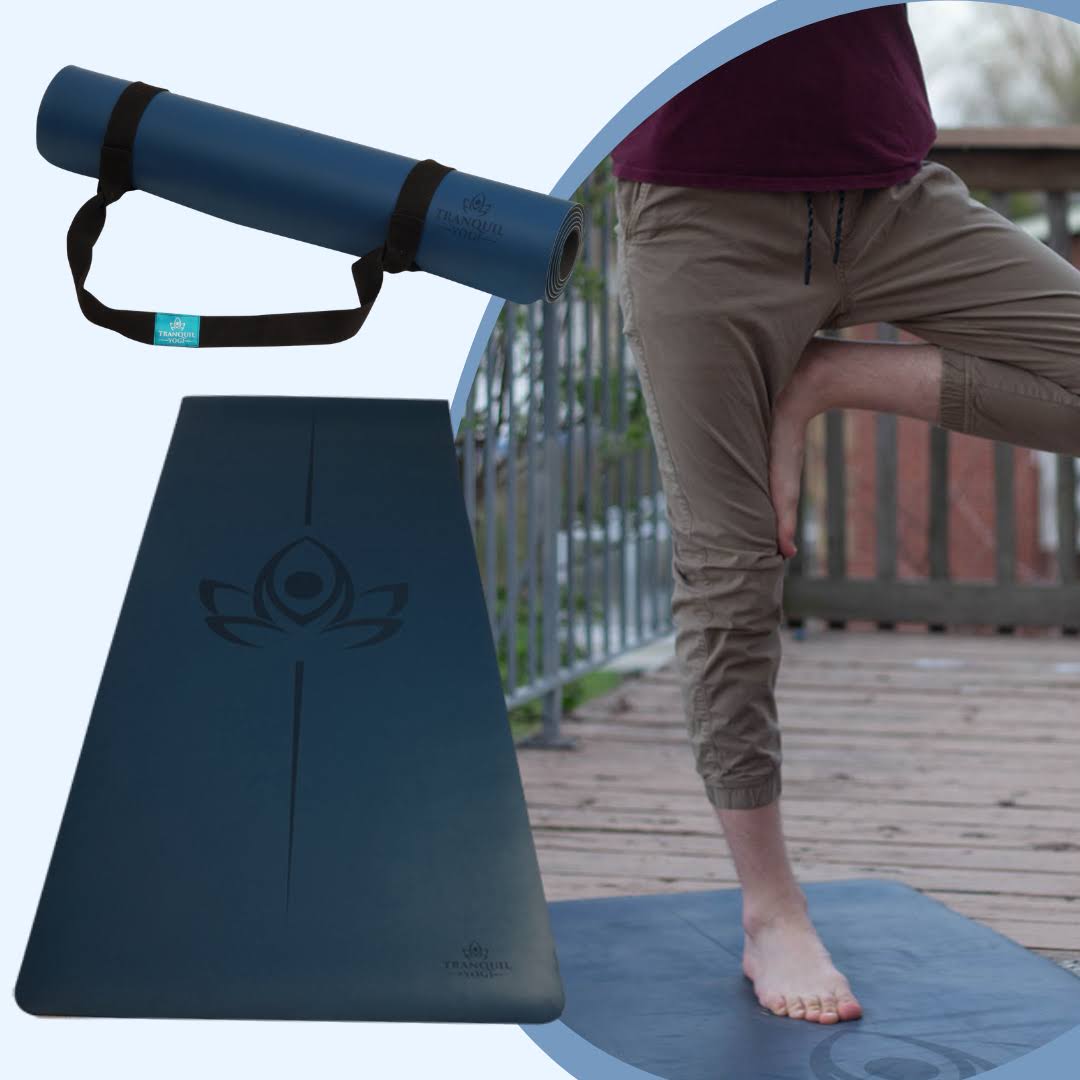 Natural Yoga and Exercise Mat with Carry Strap Y513