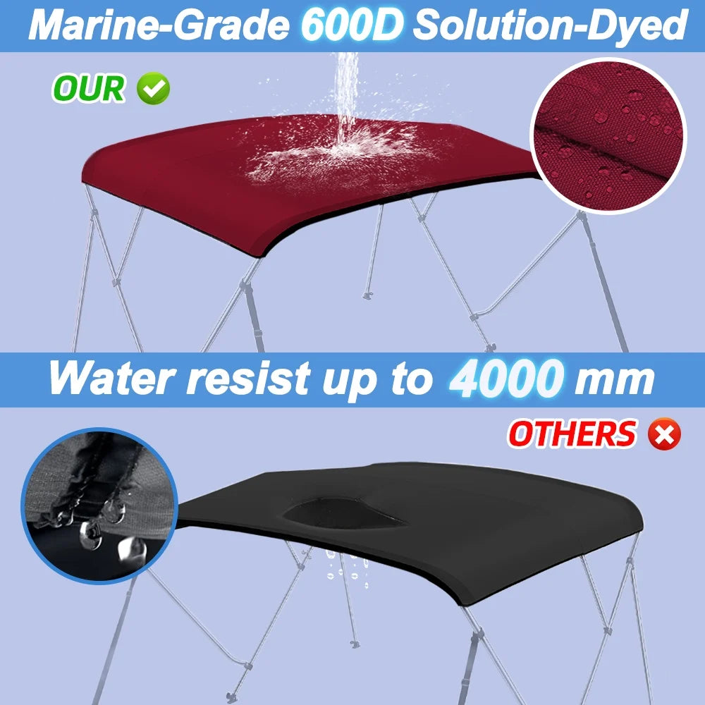 Burgundy Marine Grade Waterproof Bimini Top Replacement Cover G476905