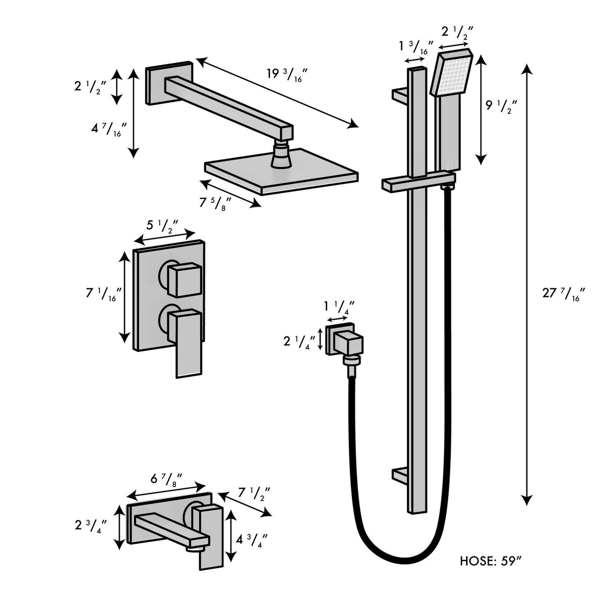 Polished Gold Shower System D8904