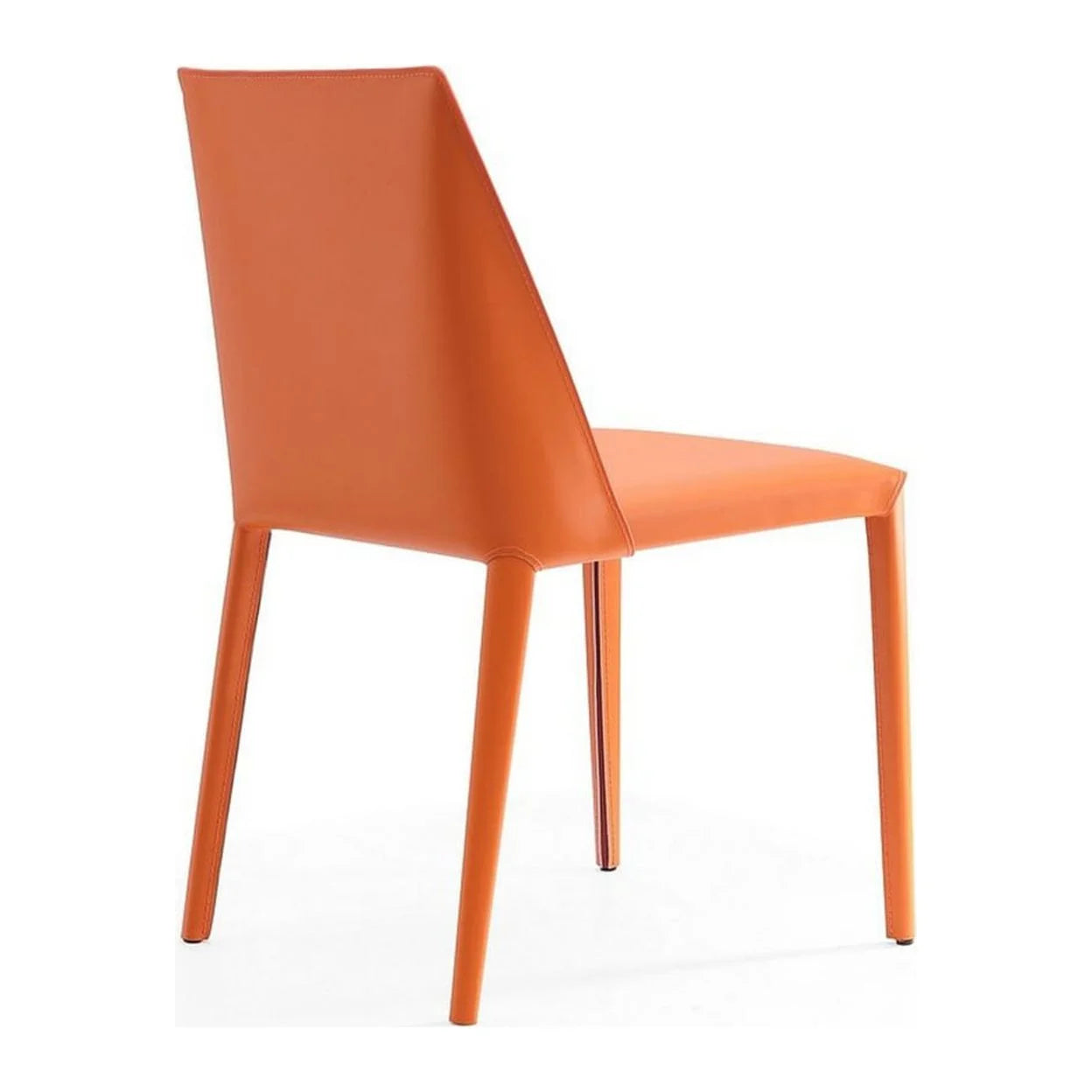 Coral Orange Leather Dining Chair (Set of 2) S7430