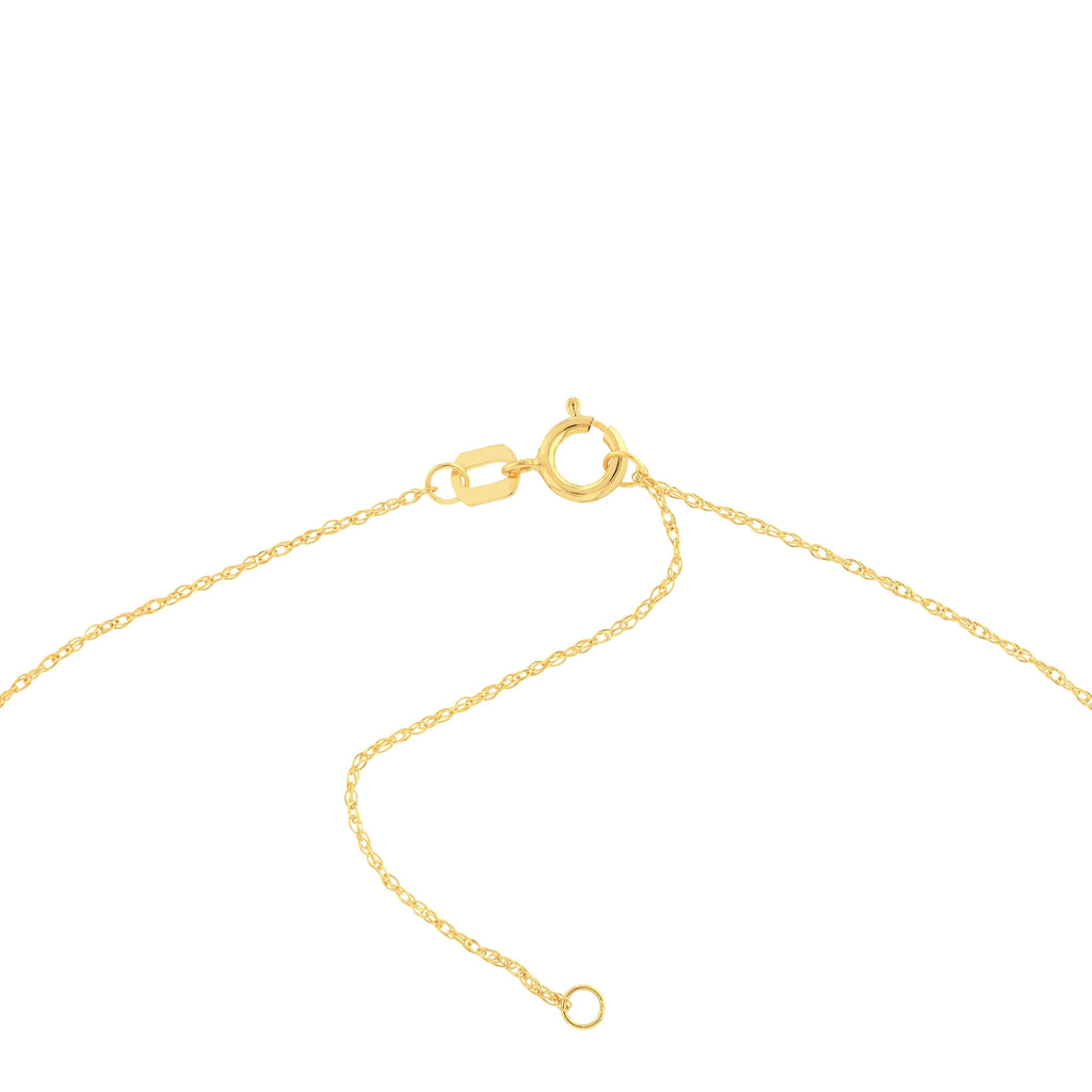 14K Yellow Gold Rope Chain Necklace with Mini Heart E886