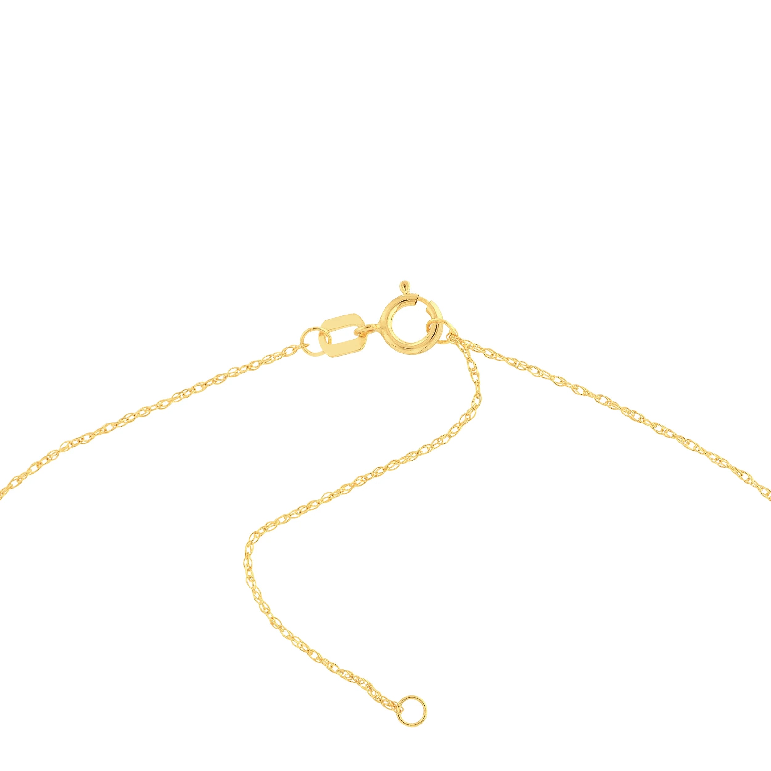 14K Yellow Gold Rope Chain Necklace with Mini Heart E886