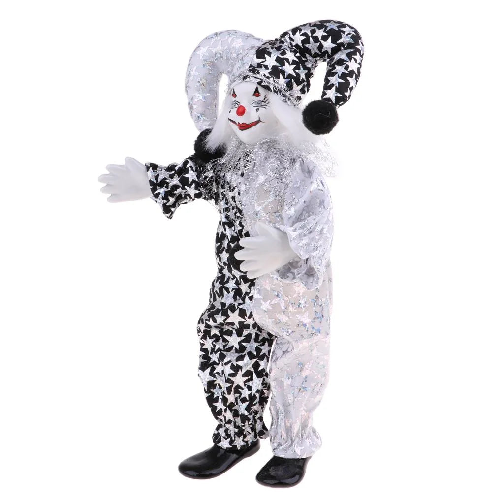 9 Inch Porcelain Harlequin Doll Figure K9322