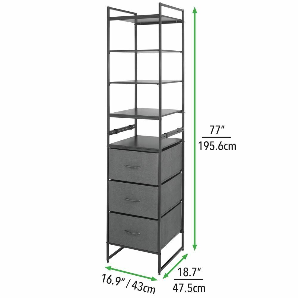 Modular Closet Organizer System, Vertical Storage Unit - Steel Frame K6033