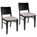 Natural Finish Wood Dining Chairs (Set of 2) with Faux Leather V58909