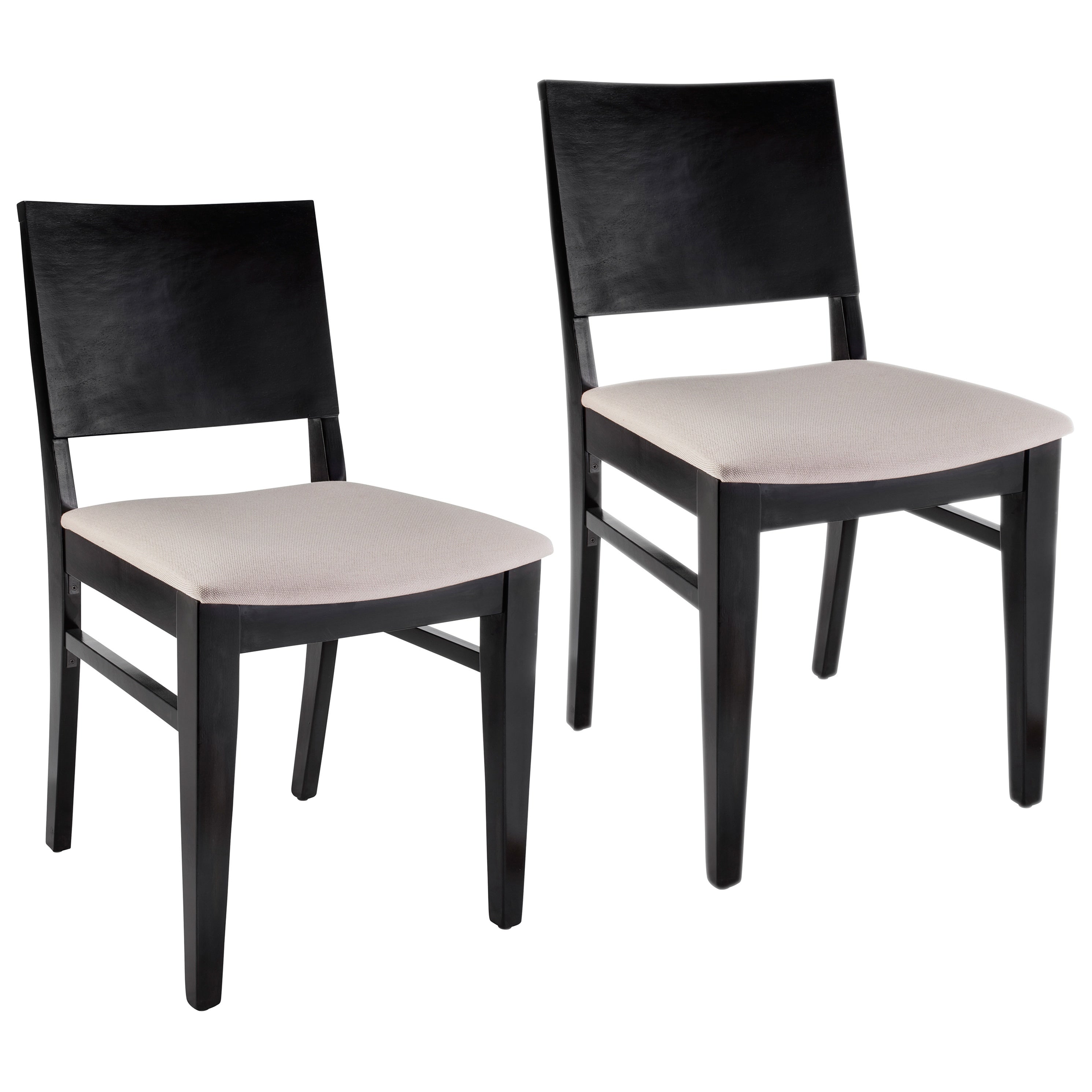 Natural Finish Wood Dining Chairs (Set of 2) with Faux Leather V58909