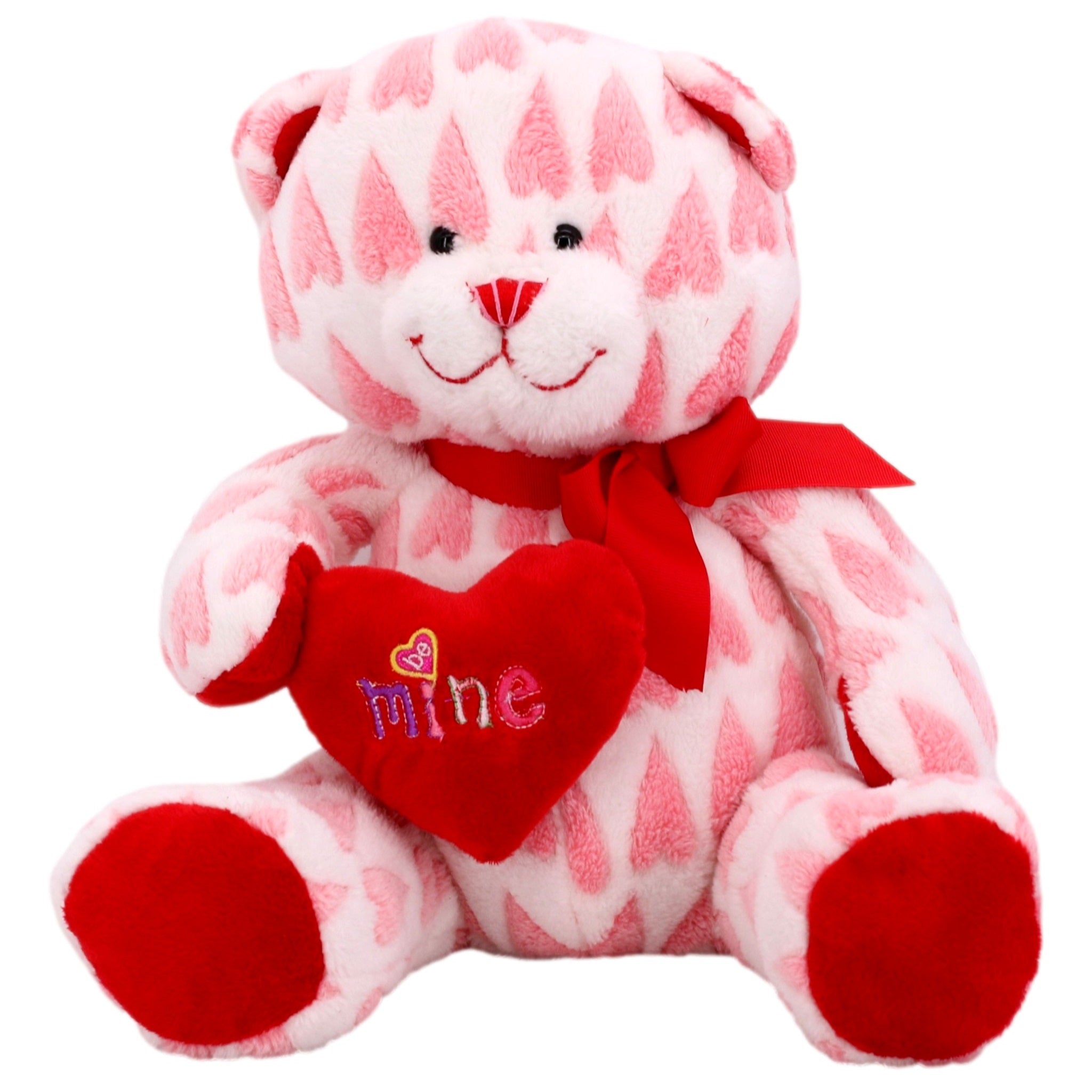 Pink Heart Plush Teddy Bear Pillow Y589717