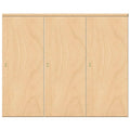 Smooth Flush Stain Grade Maple Solid Core MDF Interior Closet Sliding Door with Matching Trim Q67468