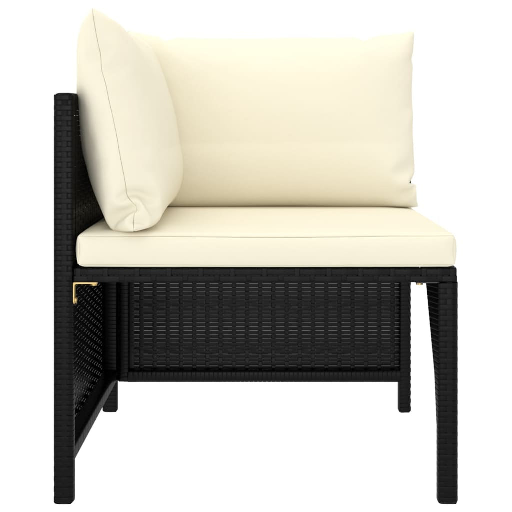 9 Piece Outdoor Sectional Sofa Set with Cream White Cushions I427193