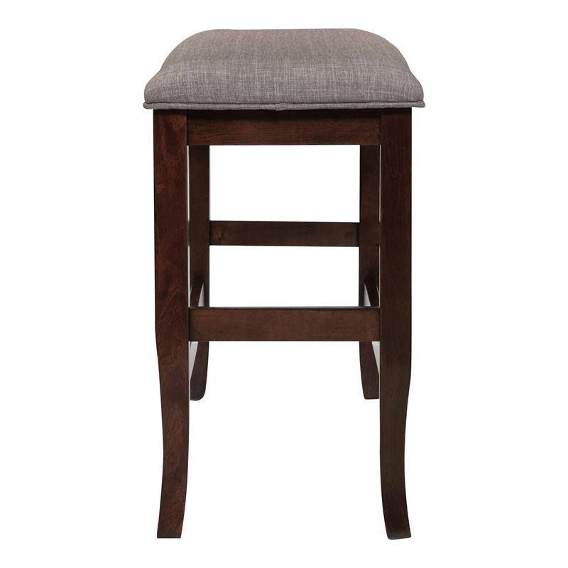 Oak Fabric Counter Height Dining Bench J393