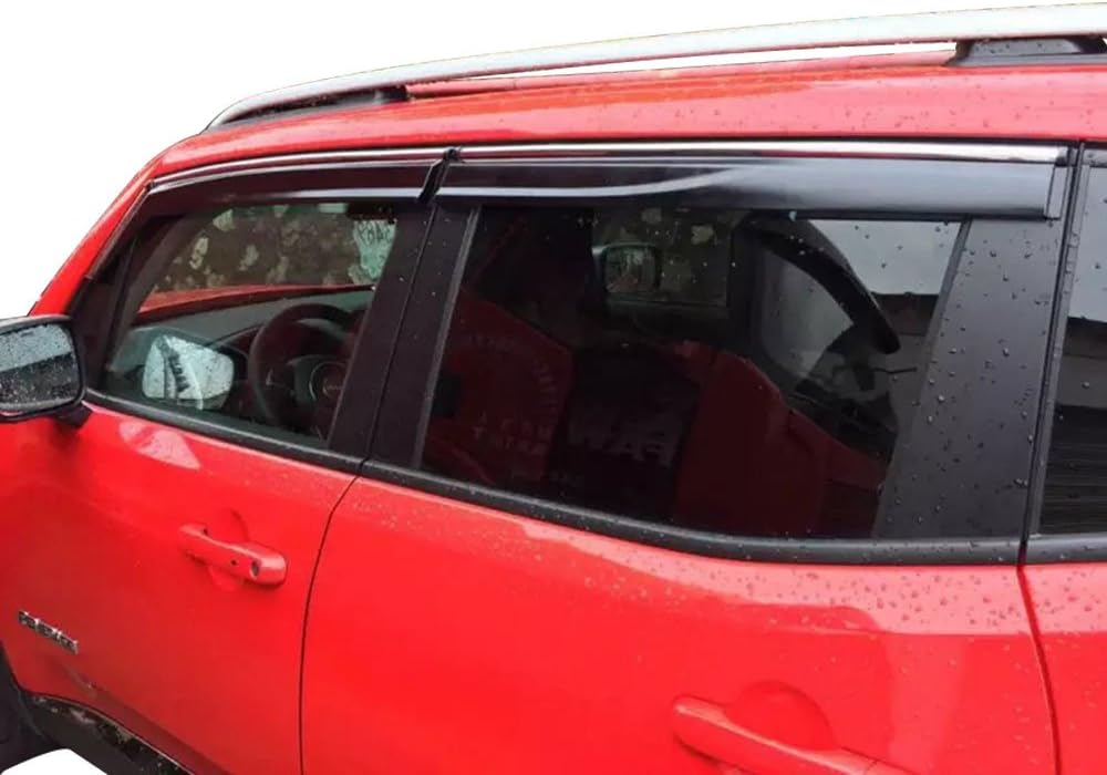 Chrome Trim Polycarbonate Window Visor Rain Guard O250