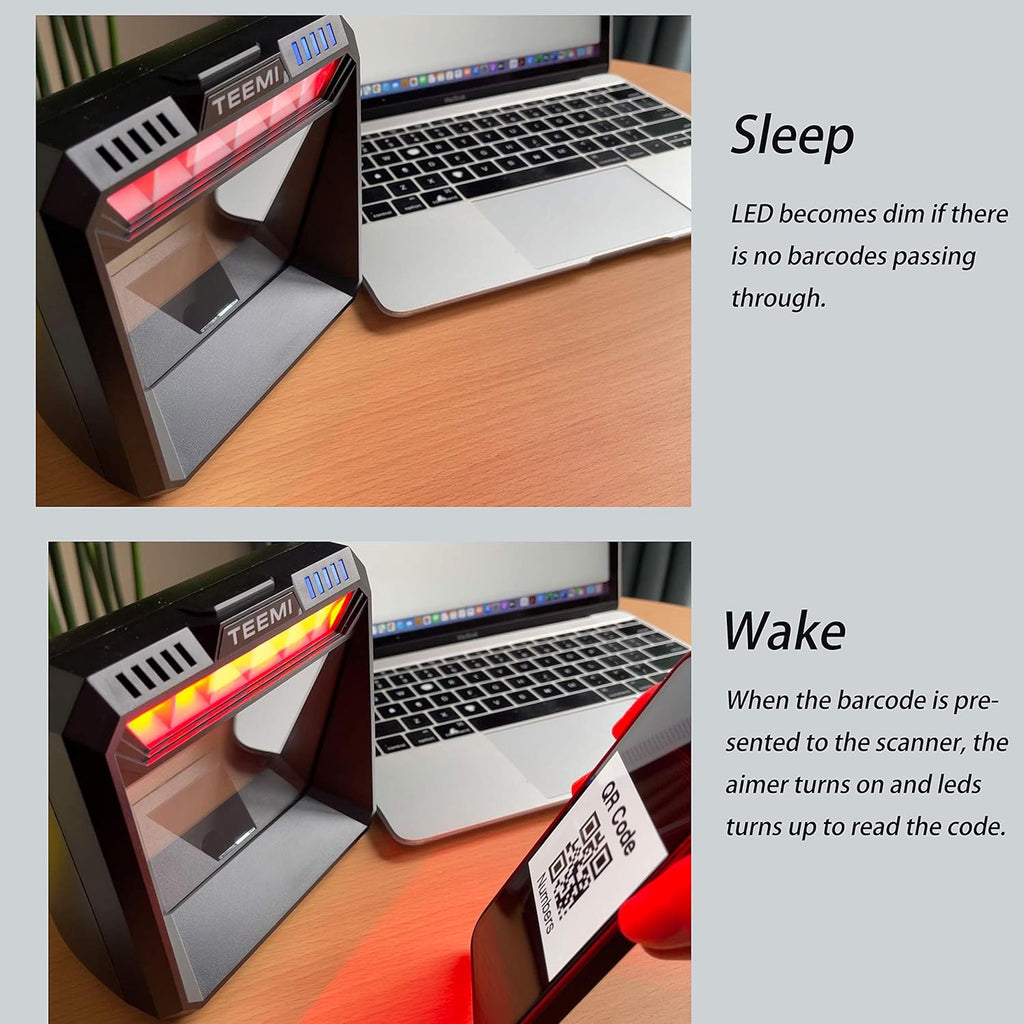 USB Wired Barcode Scanner with Large Scanning Window B900625