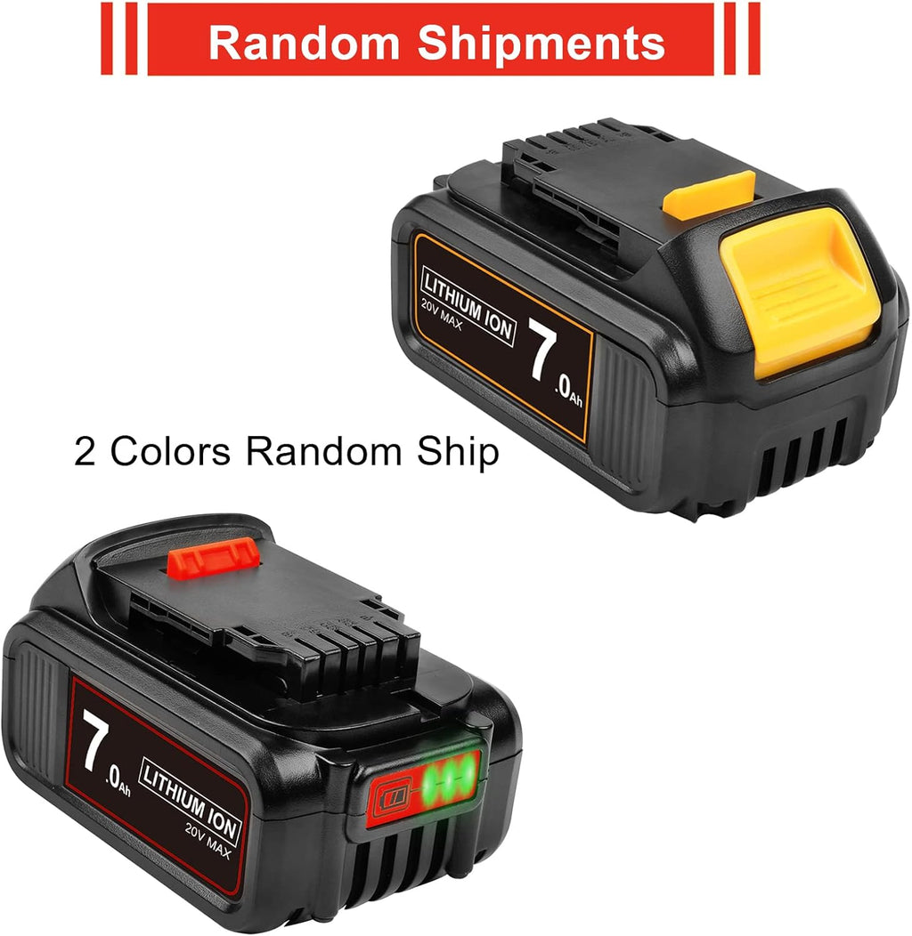 7.0 Ah 2Packs Replacement Lithium ion Battery for Dewalt 20V Cordless Tools H8076