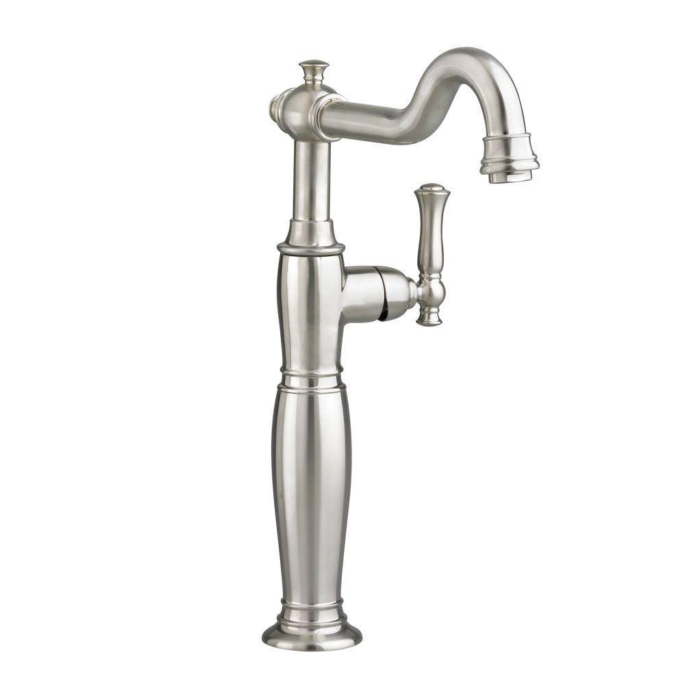 Brushed Nickel Vessel Faucet with Grid Drain K827205