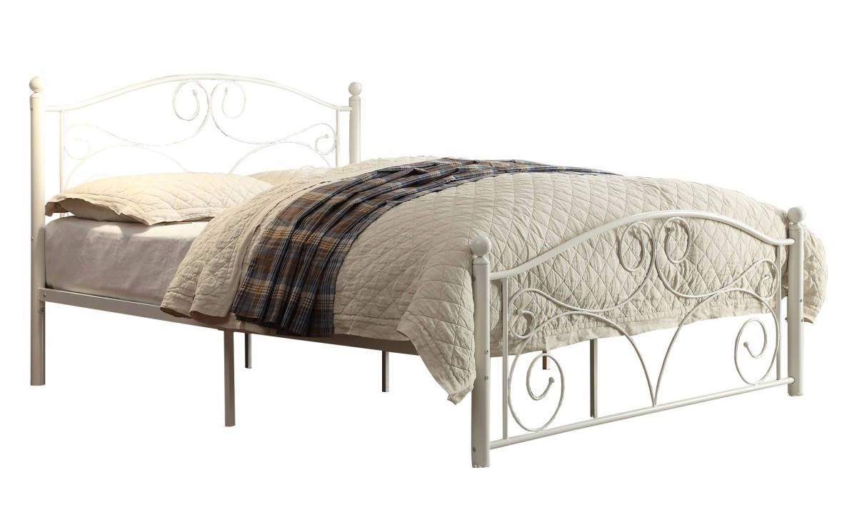 White Full Metal Bed B664