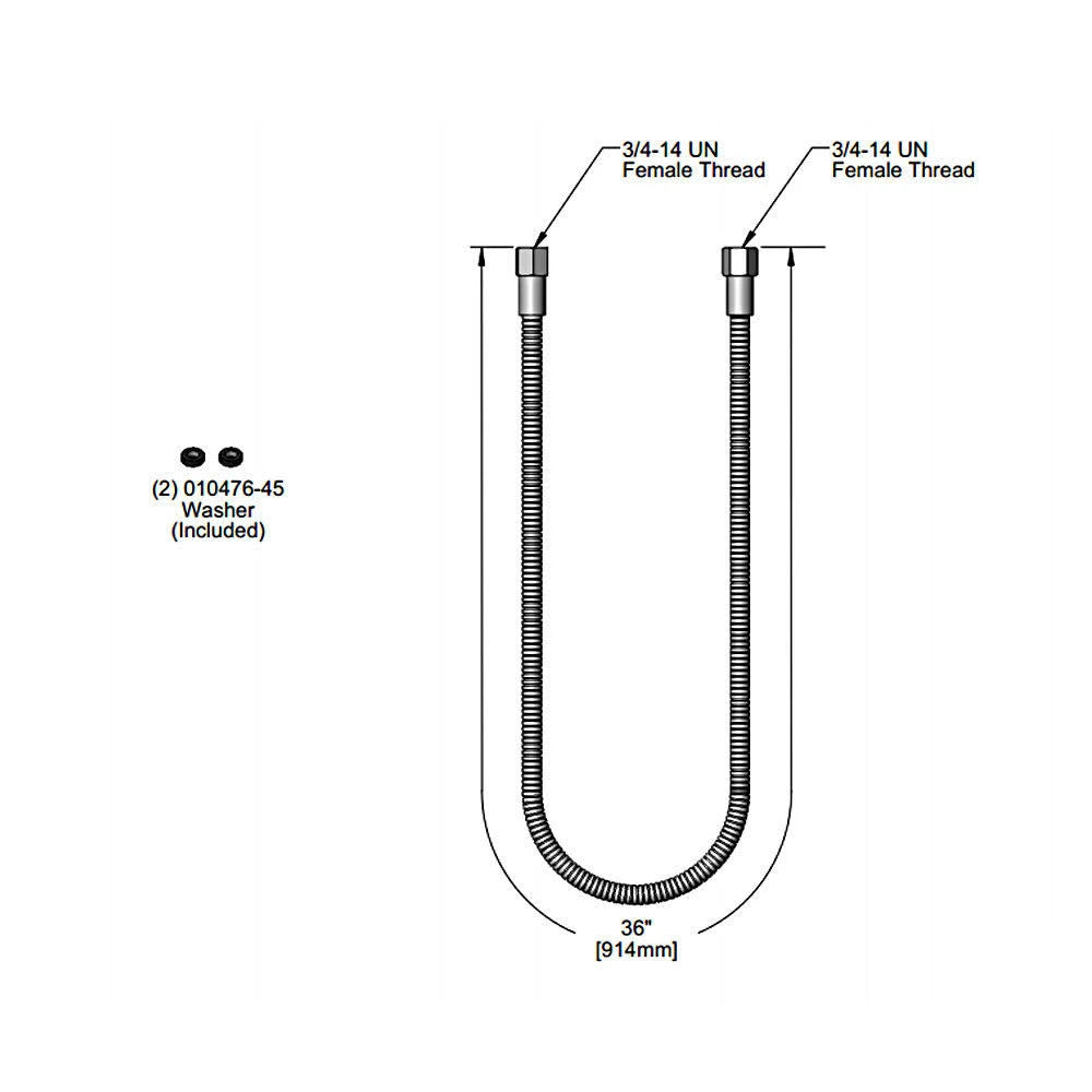36 in Flexible Stainless Steel Hose B254