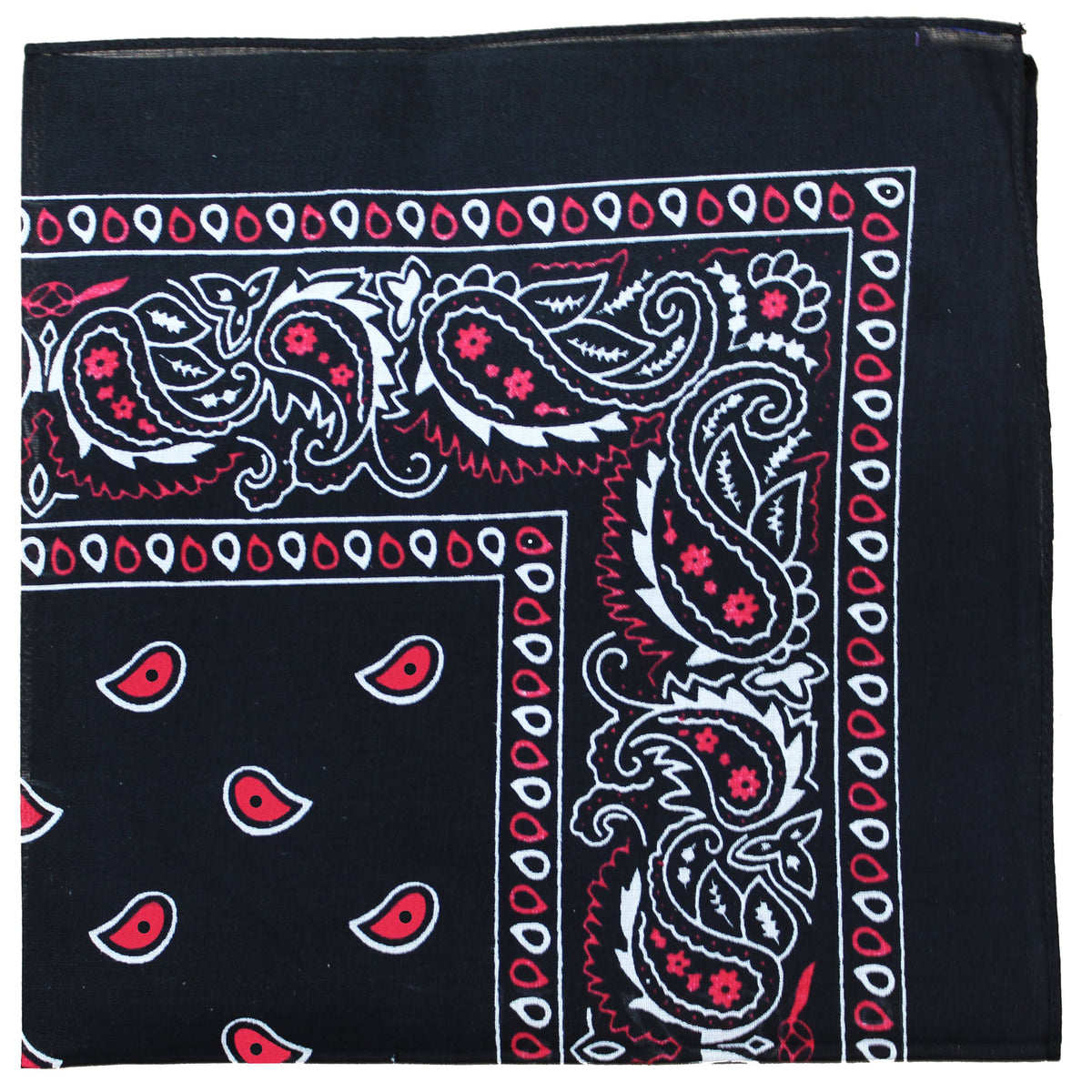 36 Pack Black & Red 100% Cotton Double Sided Bandanas N881
