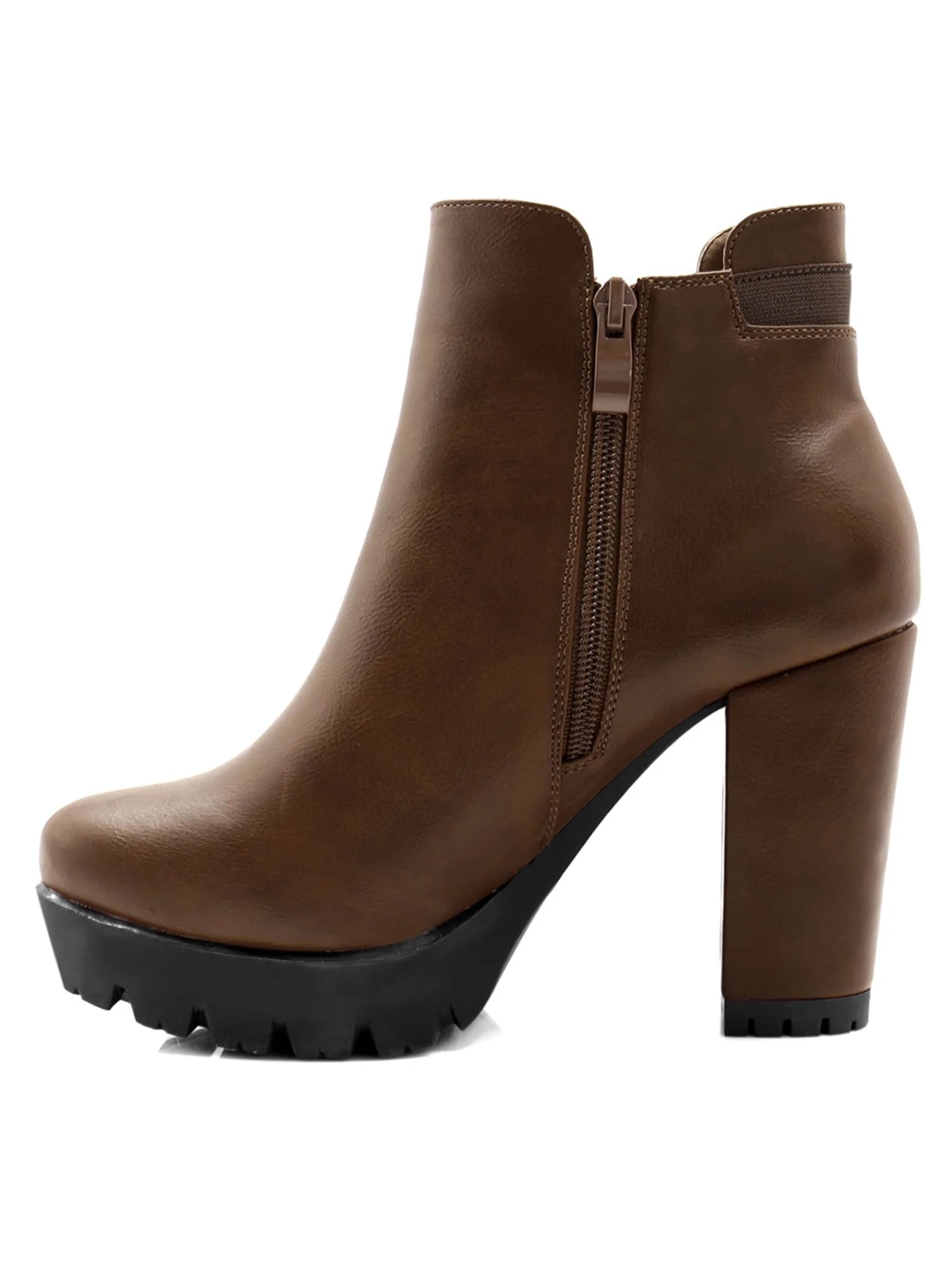 Chunky High Heel Platform Zipper Chelsea Boots T8444