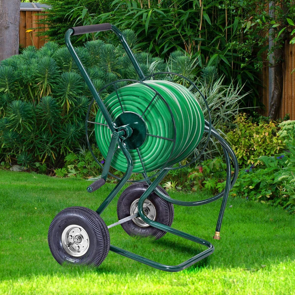 Steel Frame Garden Hose Reel Cart V65446