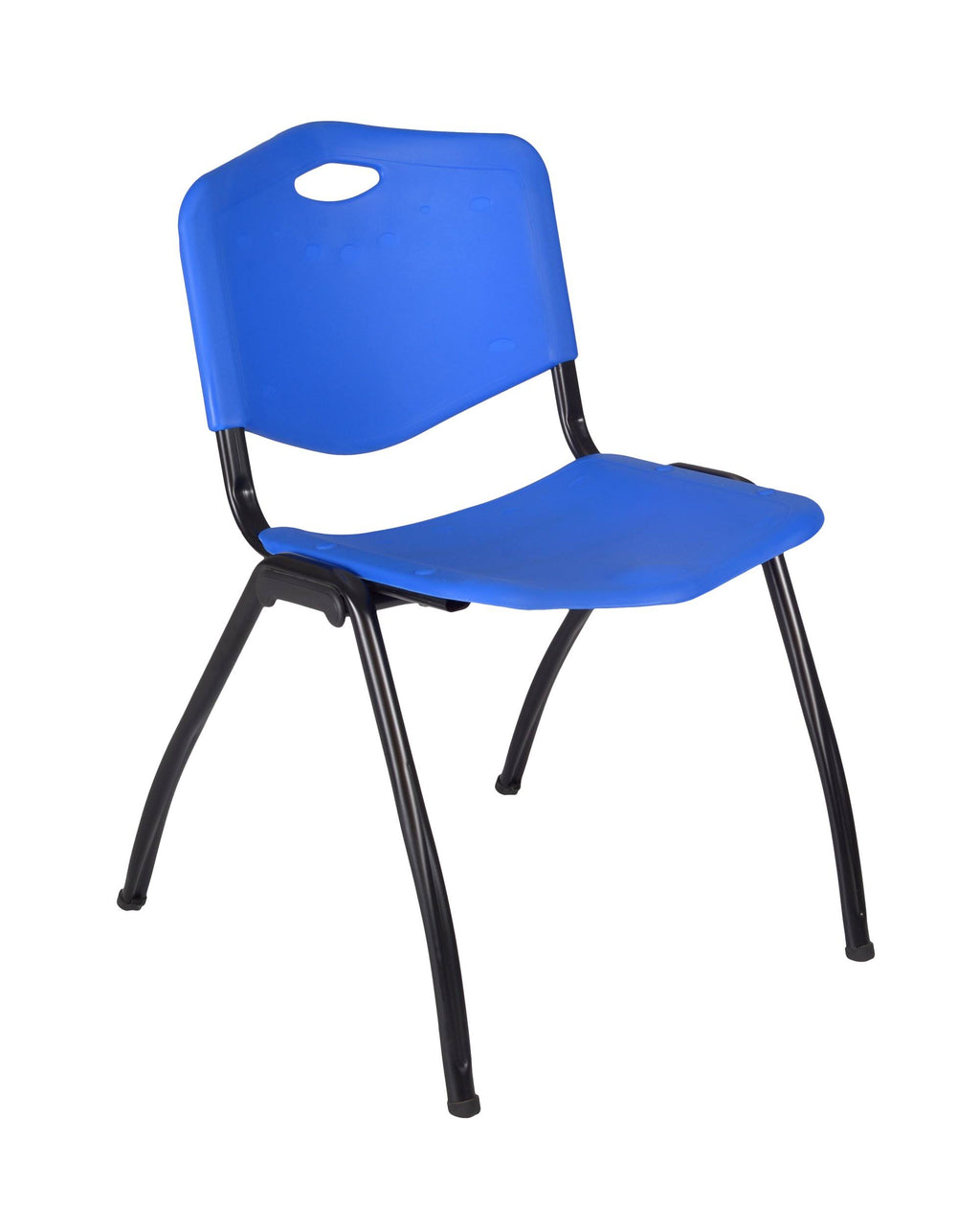 Grey Round Breakroom Table & 4 Blue Stack Chairs L785386