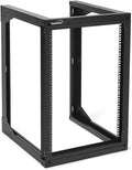 15U Wall Mount Open Frame Network Rack with Swing Out Hinged Gate V745558