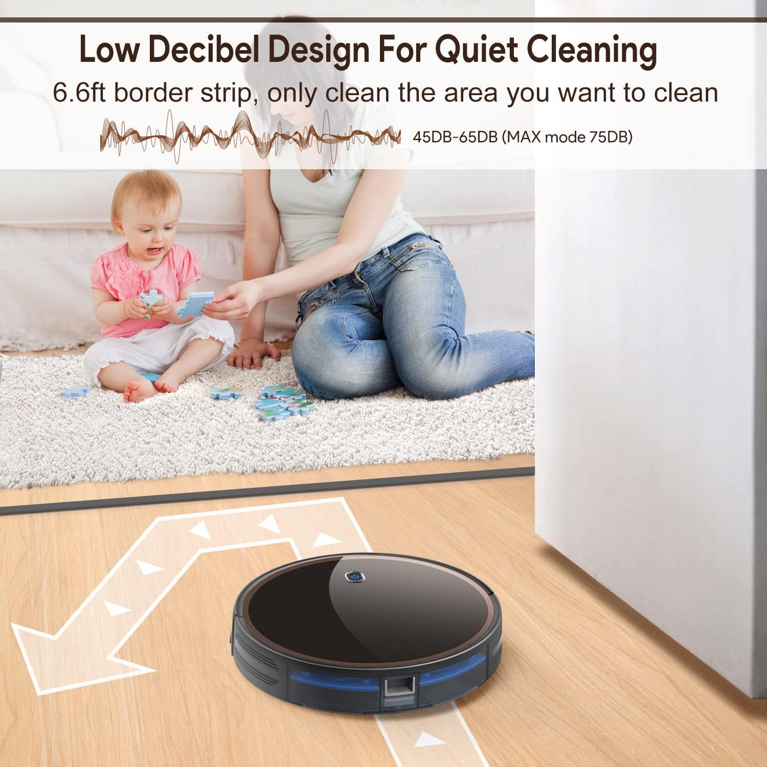 Robot Vacuum Cleaner with 2000Pa and 2600mAh Lithium-ion Battery M395633