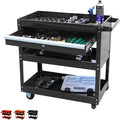 Black 4-Wheel Rolling Tool Cart with Ball-Bearing Slides G584098