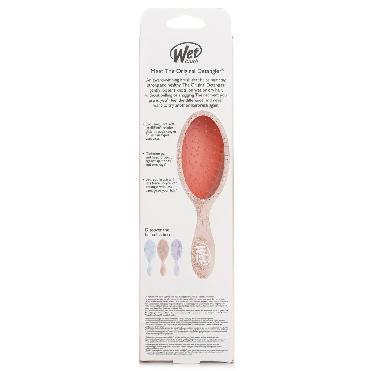Coral Glitter Hair Brush I9330
