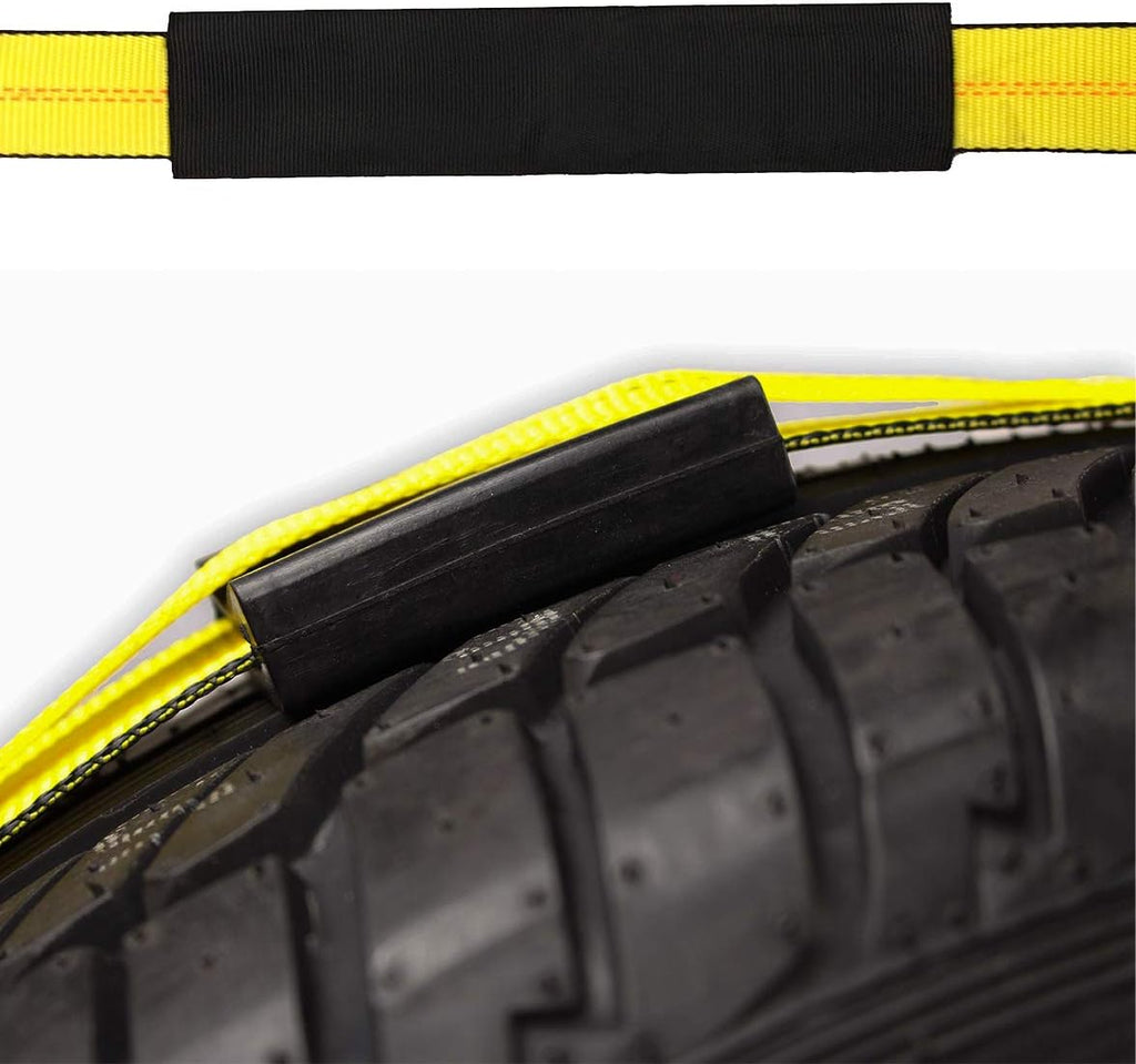 2 Wheel Ratchet Strap with E-Track Fittings and Rubber Blocks I71406