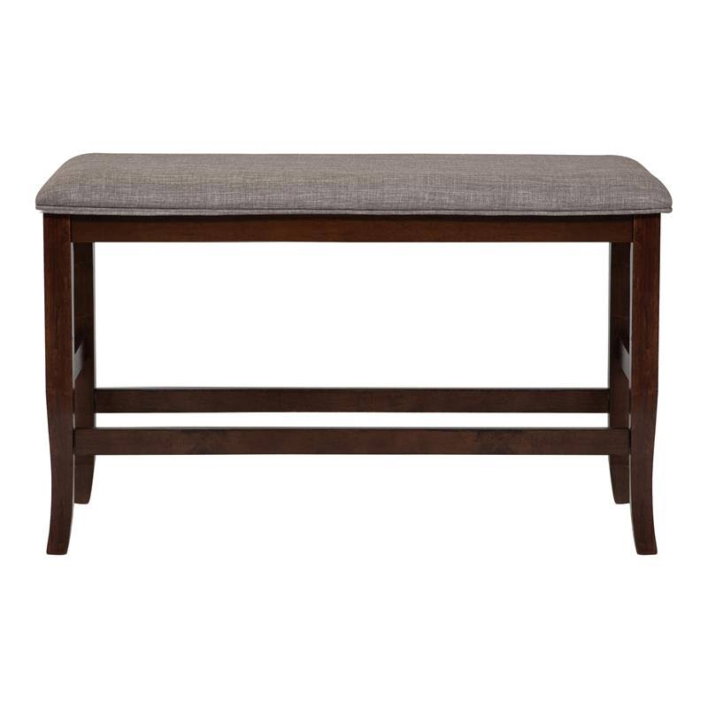 Oak Fabric Counter Height Dining Bench J393