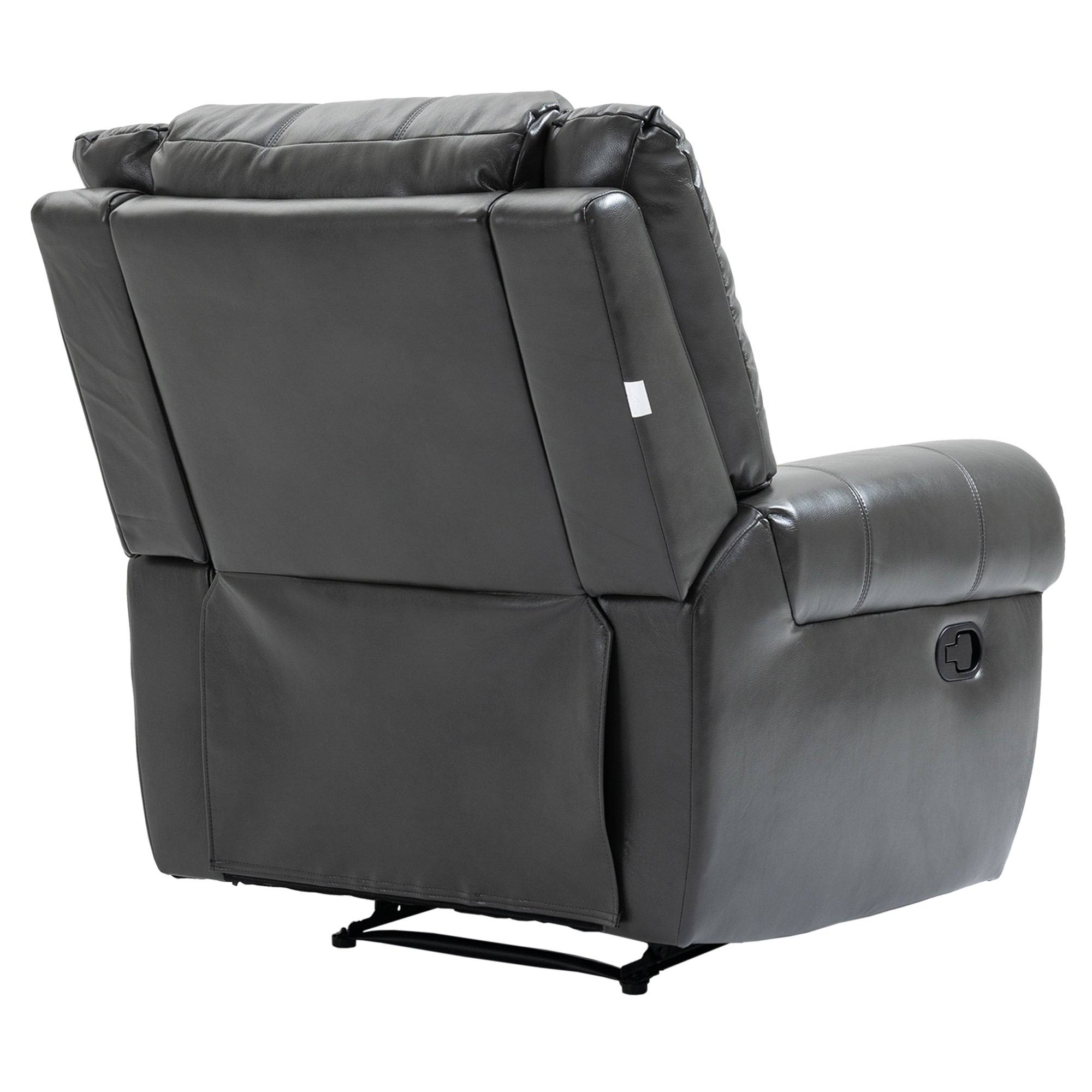 Black Microfiber Manual Standard Recliner D978