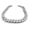 Sterling Silver Cuban Link Necklace 9.6mm 7.0" W4917