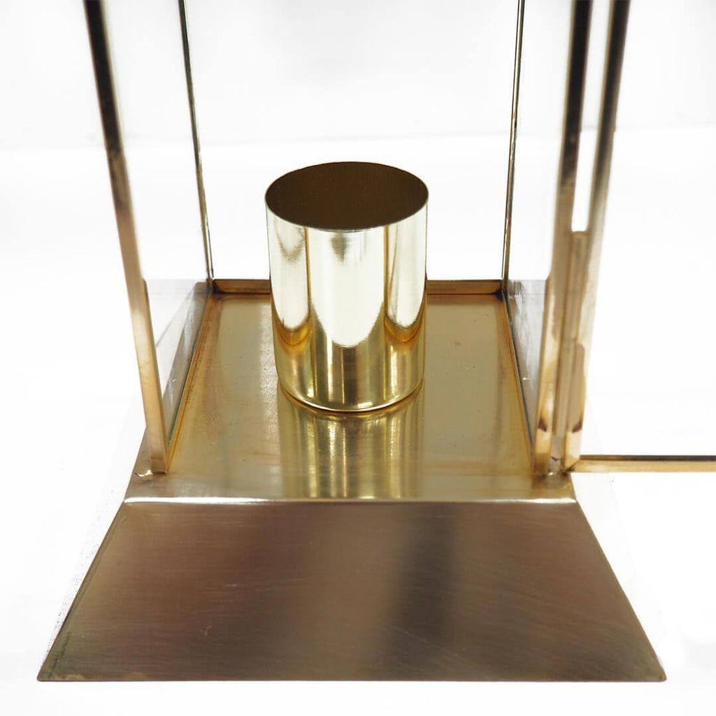 Black Glass Taper Candle Lantern Set M123477