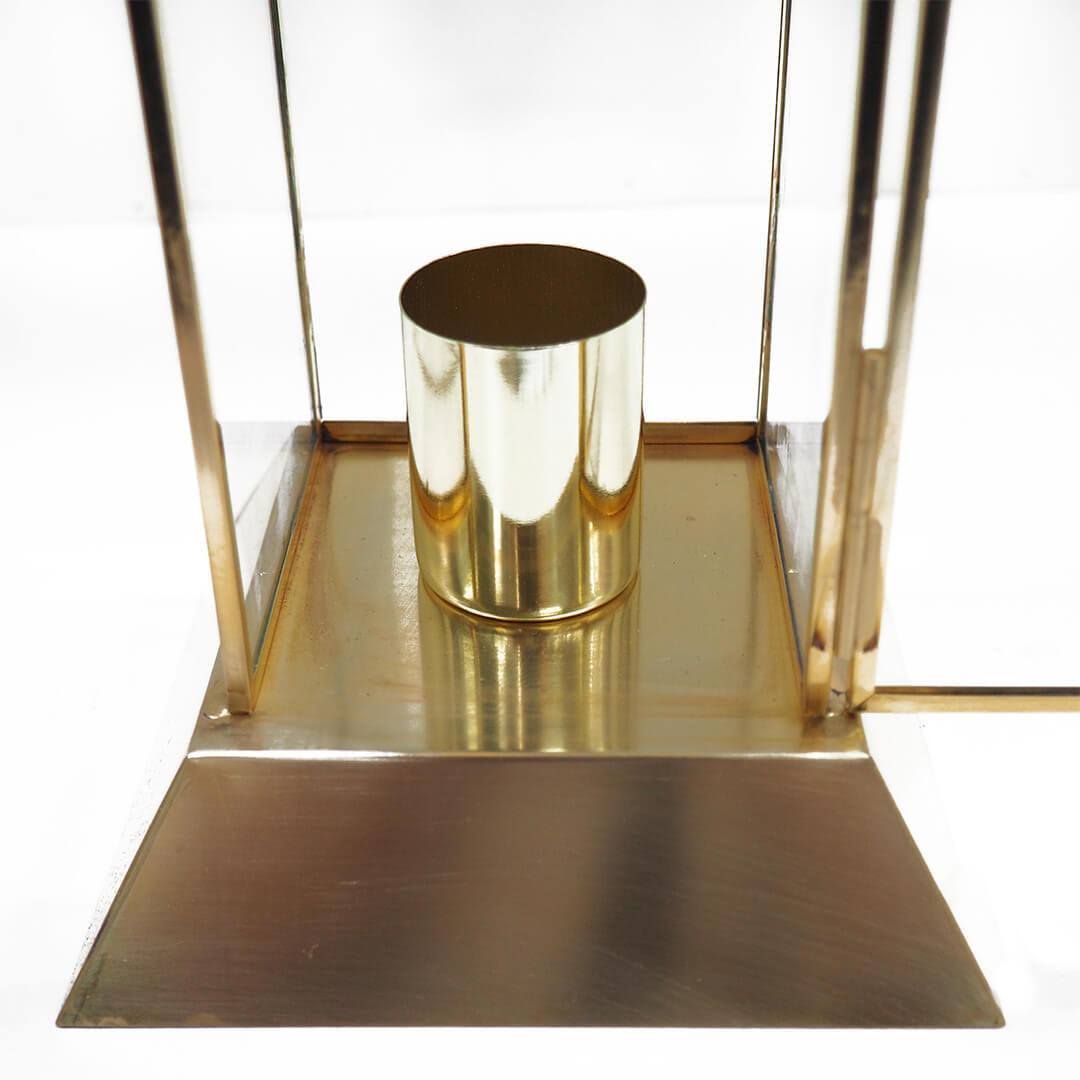Black Glass Taper Candle Lantern Set M123477