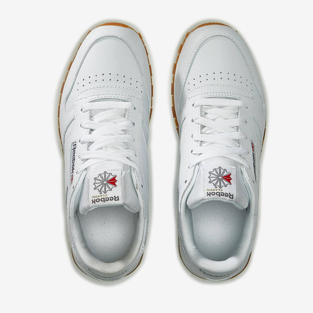 White Gum Leather Kids Shoes F300
