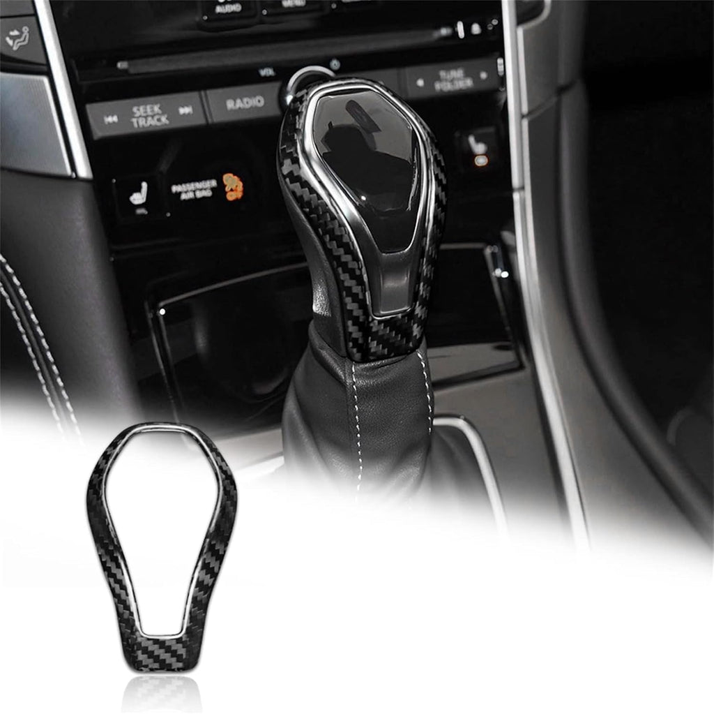 Carbon Fiber Gear Shift Knob Cover Sticker Pack of 2 H8659