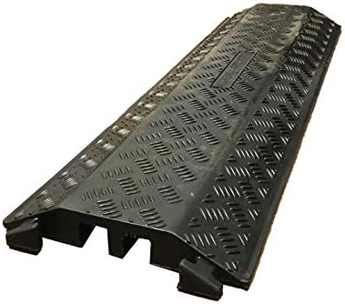 Black Rubber 2 Channel Cable Protector 40” Long Pack of 2 U15319