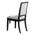 Black-Cream Fabric-Wood Dining Side Chair O757