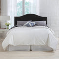 Queen Premier Black Microsuede Nail Button Headboard Q67697
