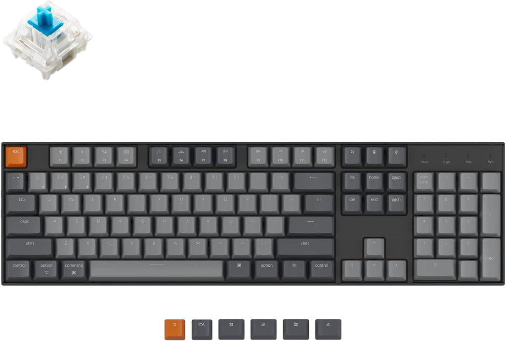 White LED Backlit Hot-Swappable Mechanical Keyboard B48089
