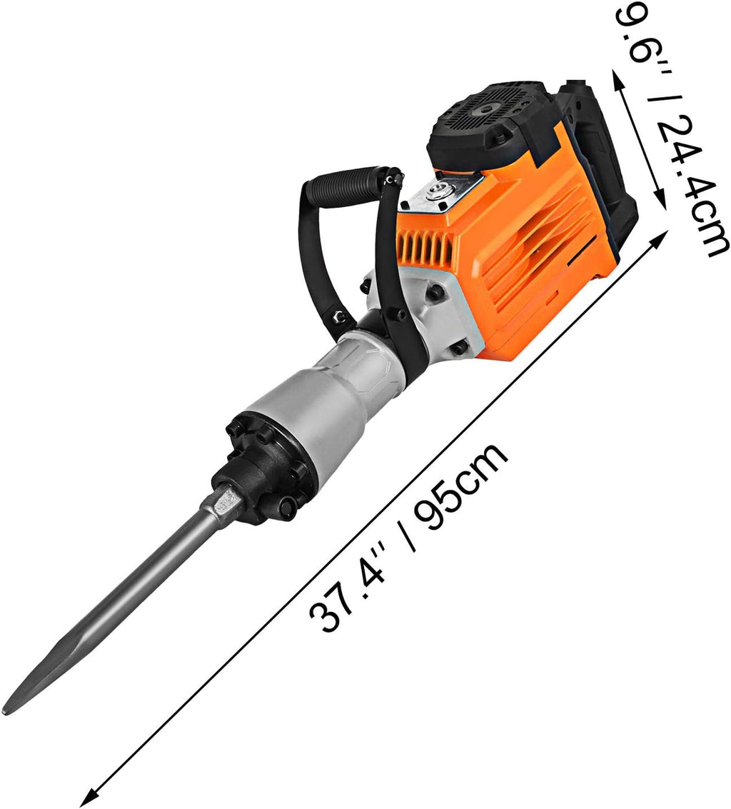 3500W Electric Demolition Hammer Concrete Breaker with Flat Chisel Bull Point Chisel U1772