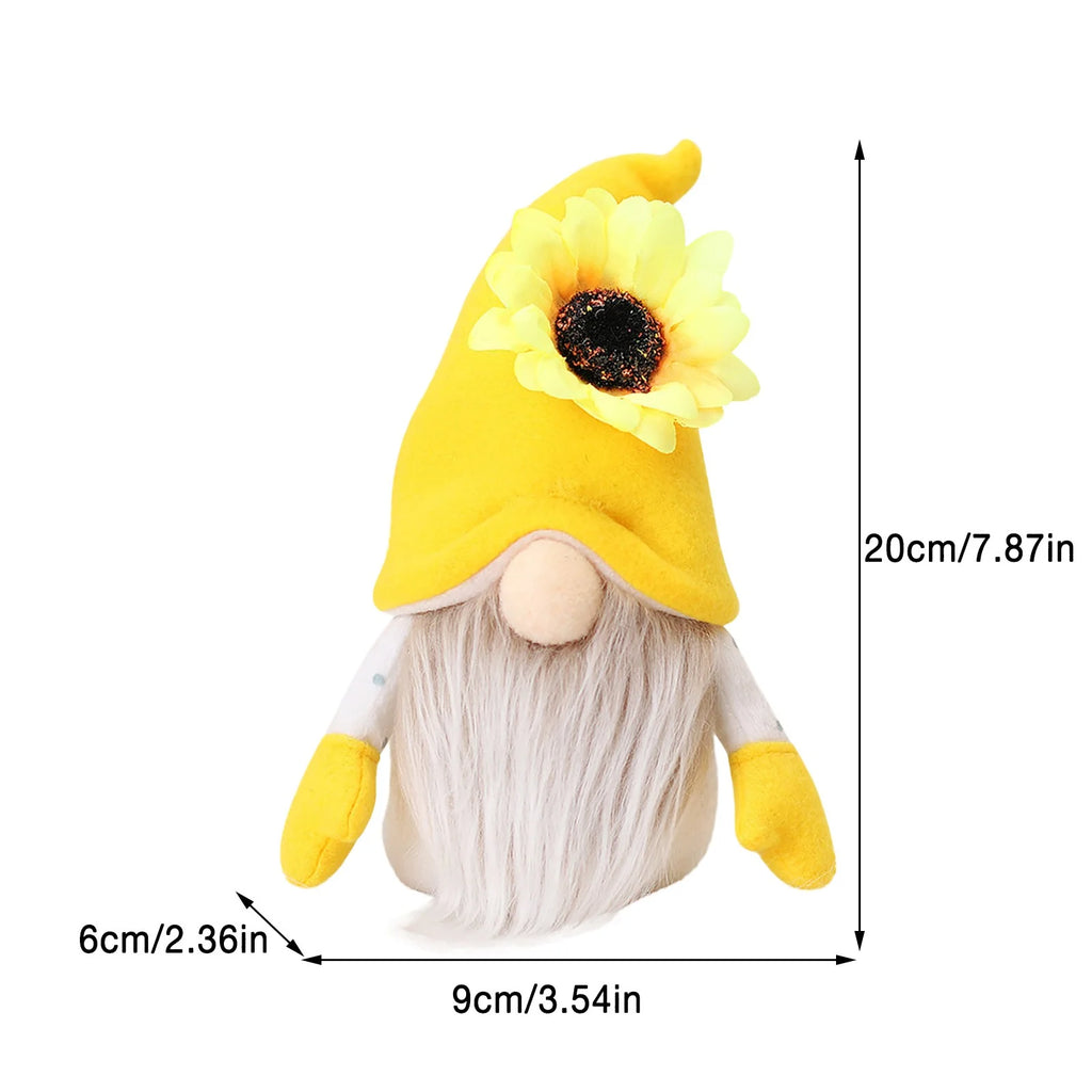 2Pc Faceless Dwarf Ornaments Rabbit Plush Doll Bee Festival Cartoon Sitting Posture Facing Sunflower N25576