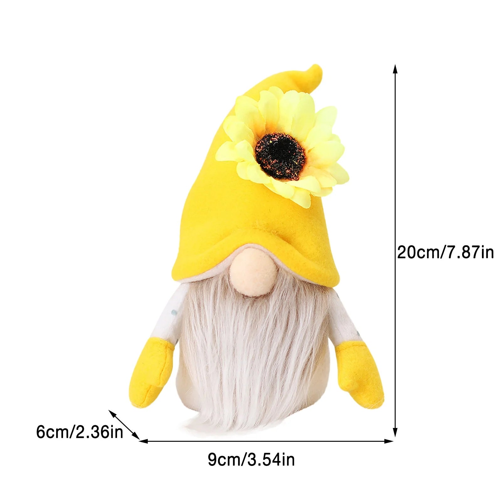 2Pc Faceless Dwarf Ornaments Rabbit Plush Doll Bee Festival Cartoon Sitting Posture Facing Sunflower N25576