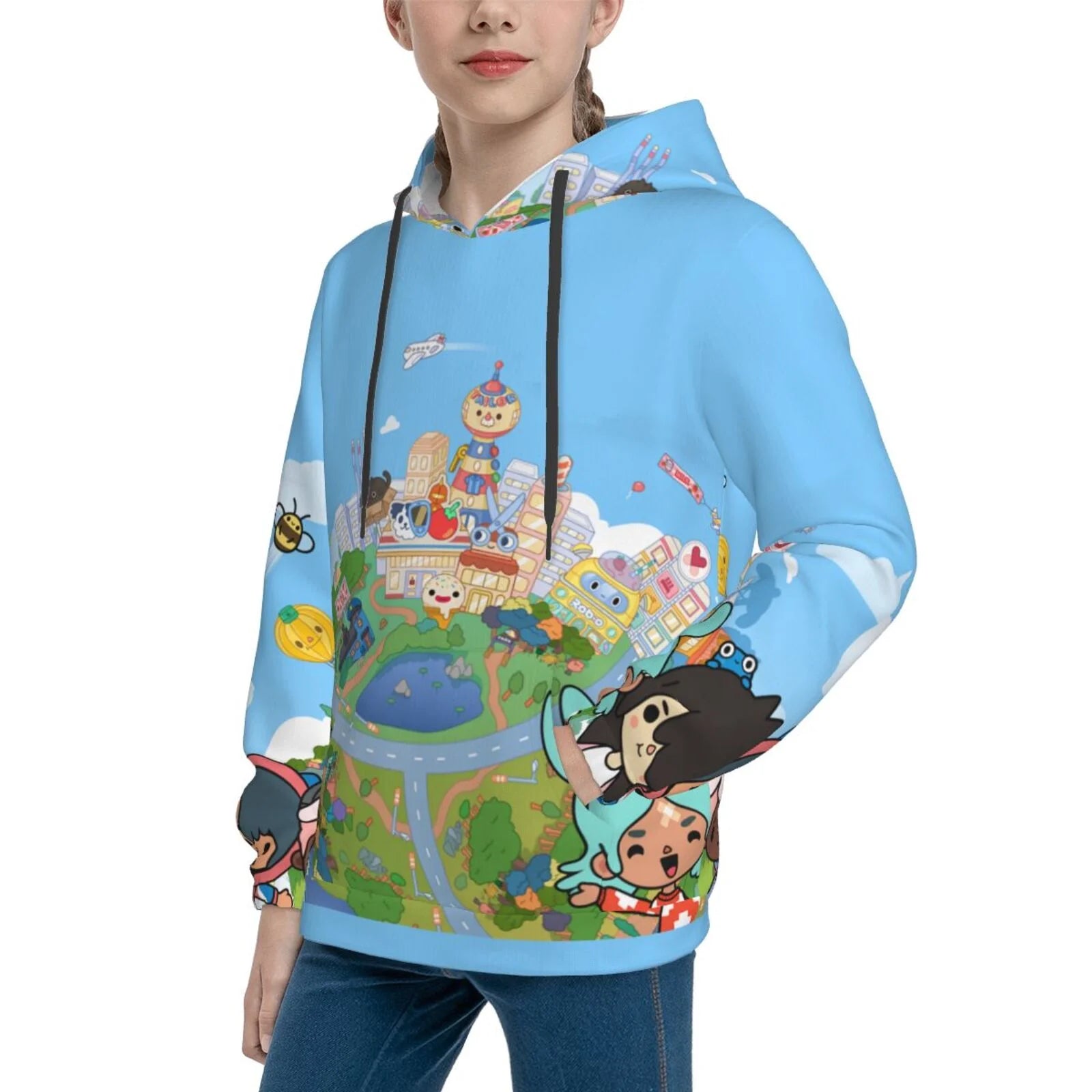 3D Print Hooded Sweatshirt for Boys Girls E515