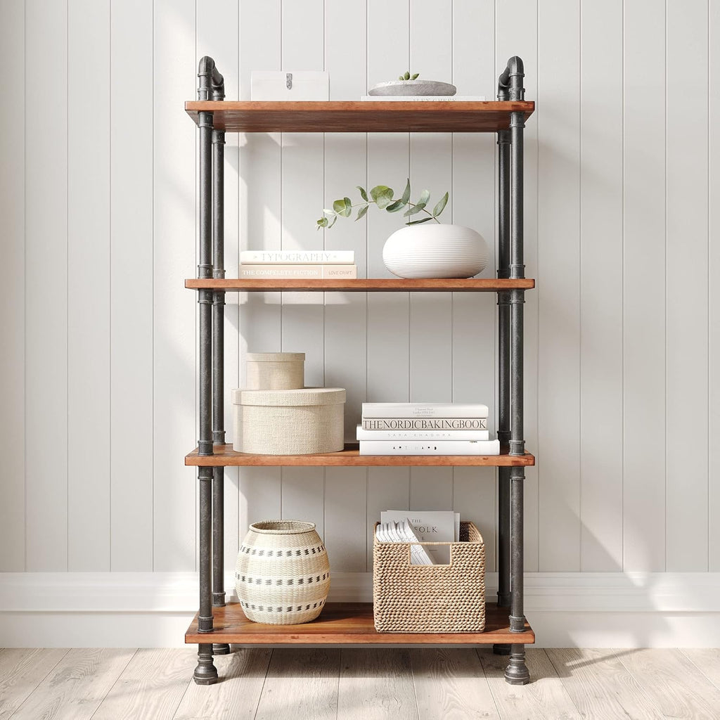 4-Tier Solid Pine Wood Bookshelf B76631
