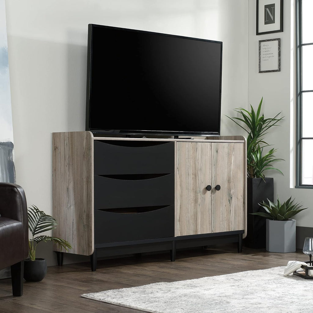 TV & Media Credenza with Drawers, Split Oak Finish U223
