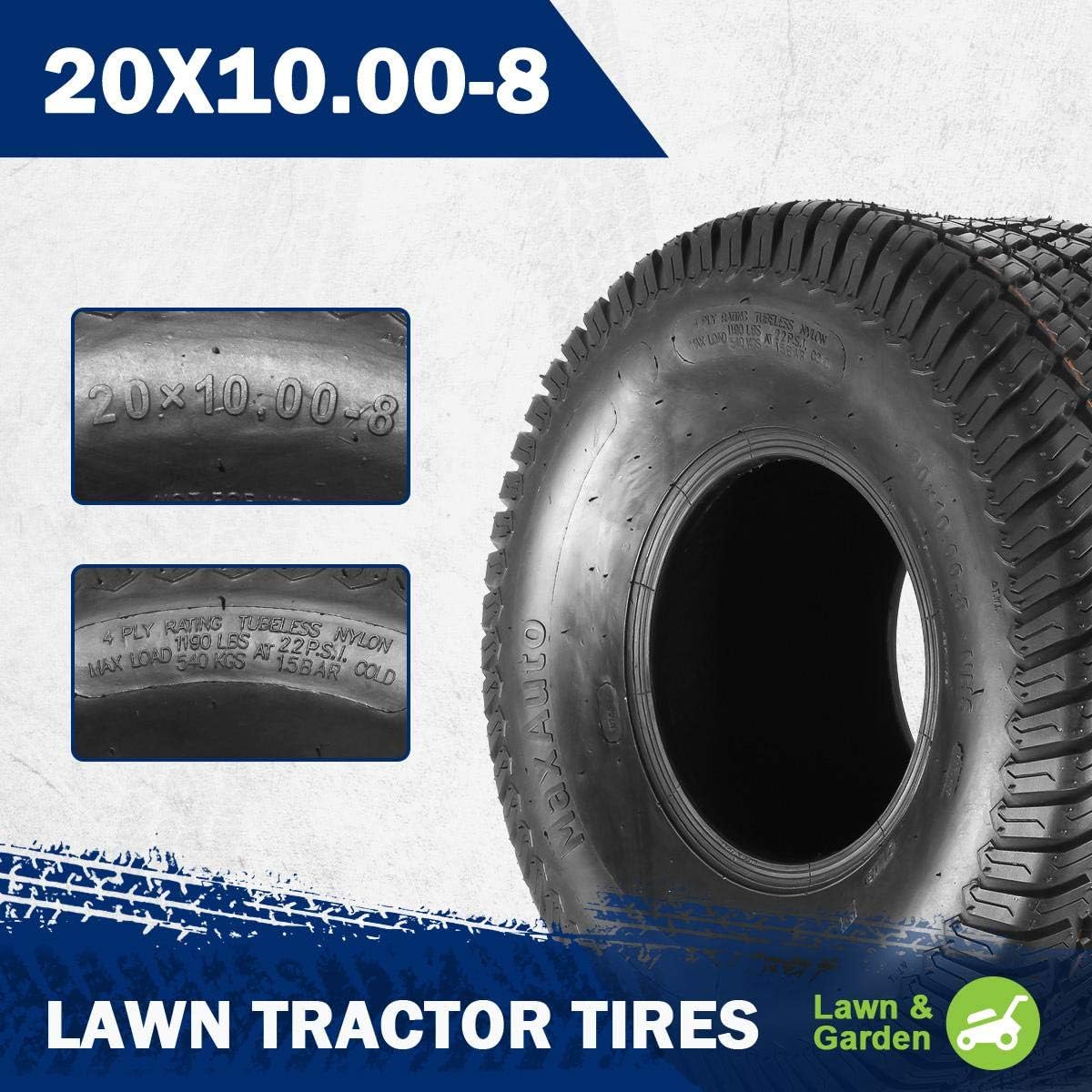 2 Pcs 20x10-8 Turf Tires U78044
