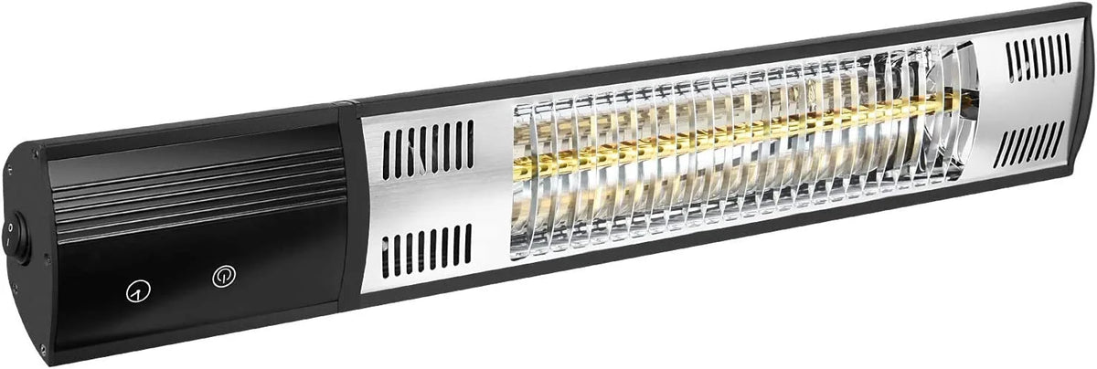 1500W Wall Mounted Infrared Heater, IP65 Waterproof, 240V Black H37187
