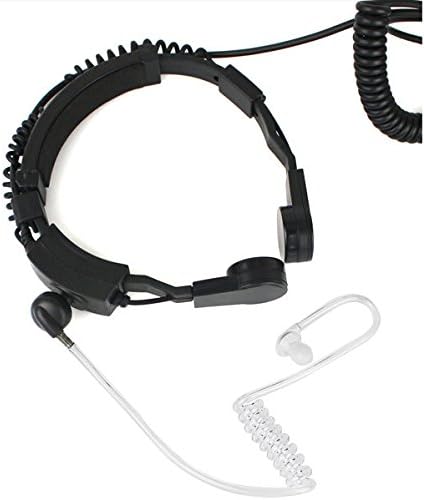 Tactical Throat Mic Earpiece Headset with Finger Ptt, Pack of 2 D441